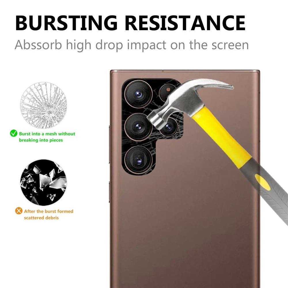 For Samsung Galaxy S22 Ultra 5G Camera Lens Protector Black Edge AGC Tempered Glass HD Clear Anti-Scratch Film - 2