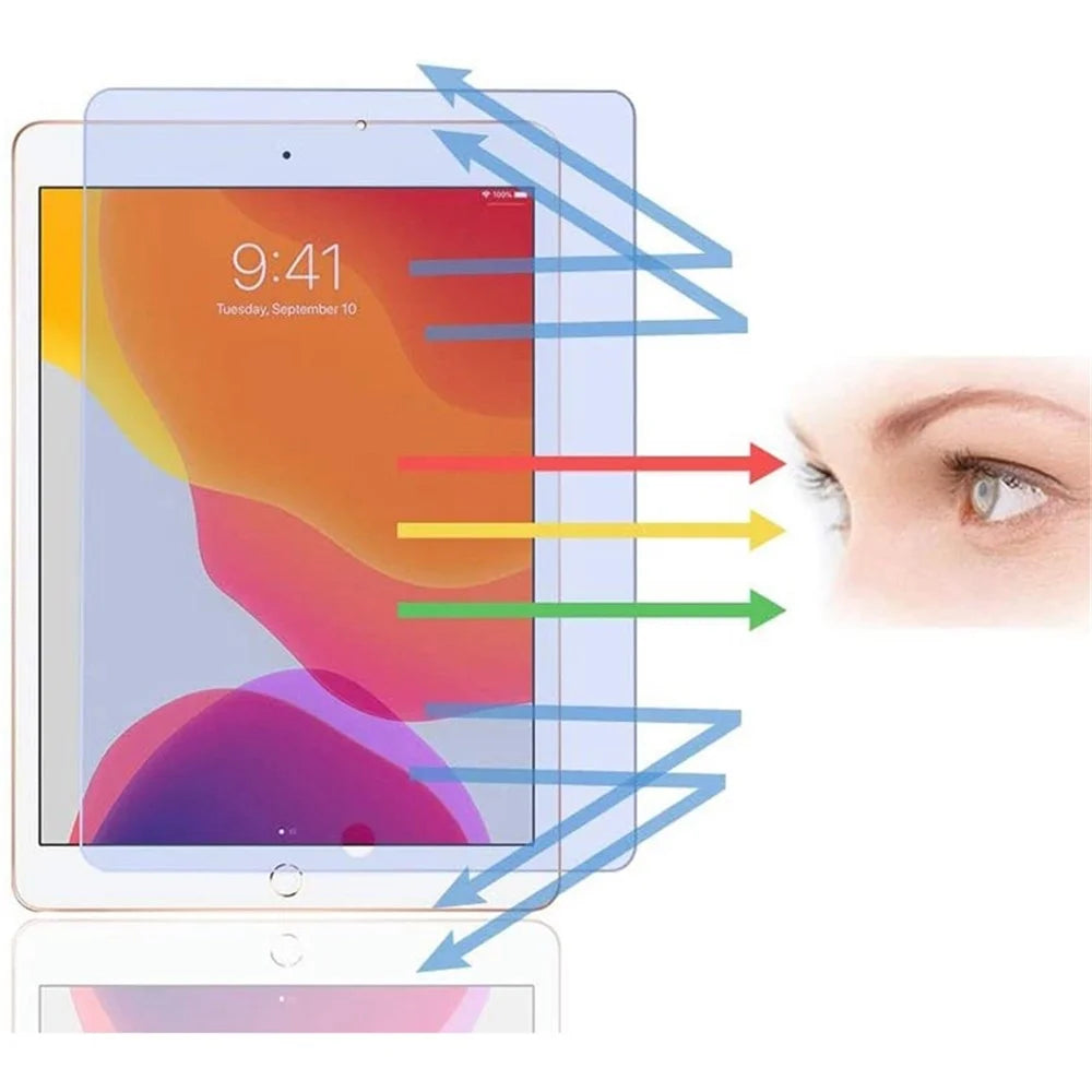 For iPad 10.2 (2021)/(2020)/(2019) Anti-blue-ray Eyestrain Reducing Tempered Glass Film HD Clear Full Coverage Screen Protector - 3