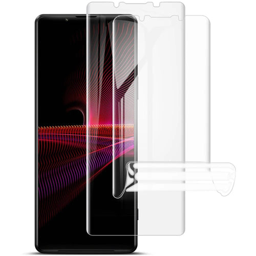 IMAK for Sony Xperia 1 IV 2Pcs/Set Hydrogel Film III Screen Protector Full Coverage Protection Transparent Flexible TPU Anti-fingerprint Hydrogel Film - 1