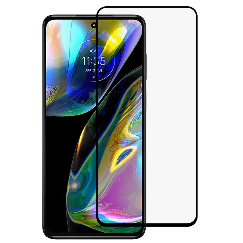 For Motorola Moto G82 5G / G52 4G Full Glue Mobile Phone Screen Protector Full Covering Anti-scratch Silk Printing Tempered Glass Film - 1