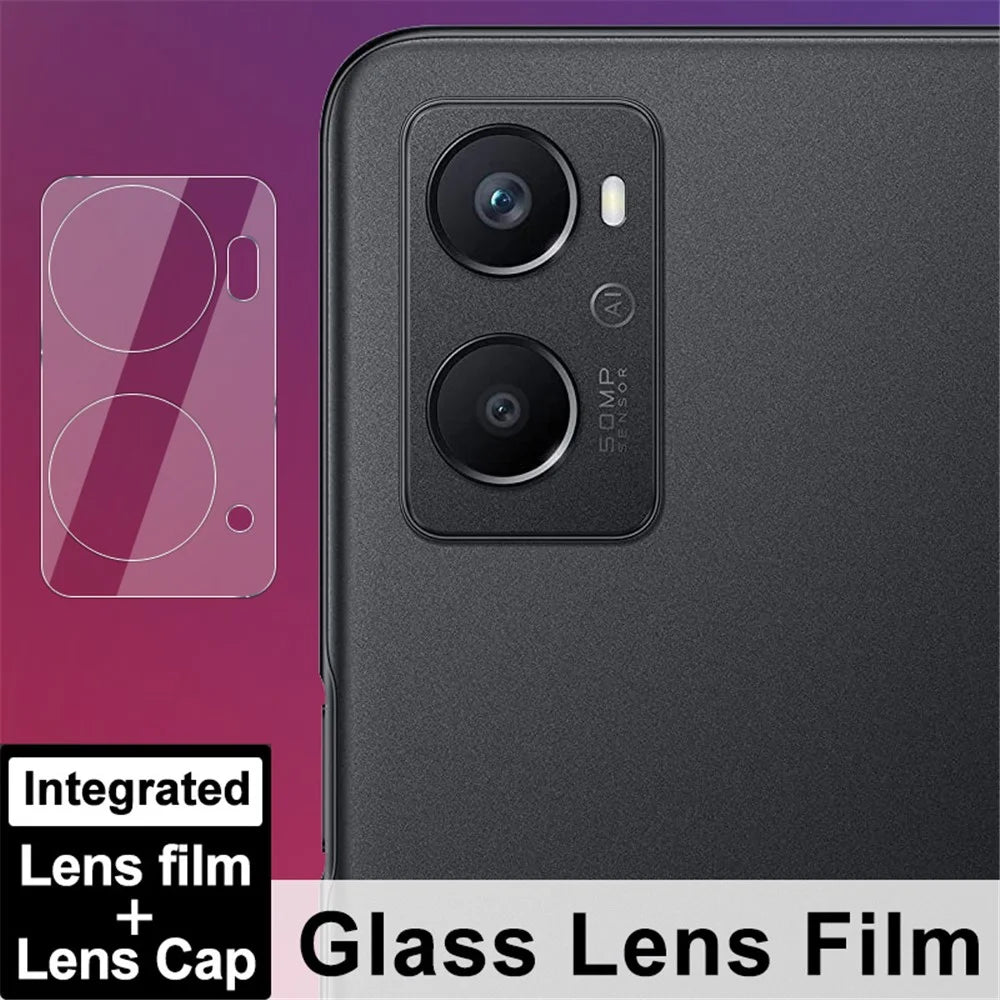 IMAK for Oppo A96 4G Oil-resistant Tempered Glass HD Camera Lens Film + Acrylic Lens Cap - 3