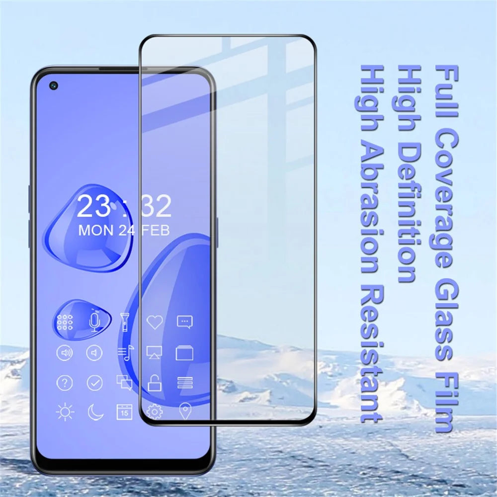 IMAK Pro+ Series for Oppo Reno7 4G / 5G (Global) / F21 Pro 4G / 5G / Reno8 4G Tempered Glass Screen Protector Complete Covering Full Glue Anti-Scratch Clear Touch Film - 4