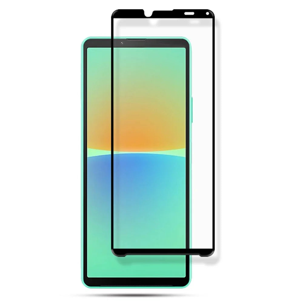 MOCOLO Full Glue Silk Printing Full Screen Protector for Sony Xperia 10 IV, Anti-Explosion Secondary Hardening Ultra Clear Tempered Glass Film - Black - 1