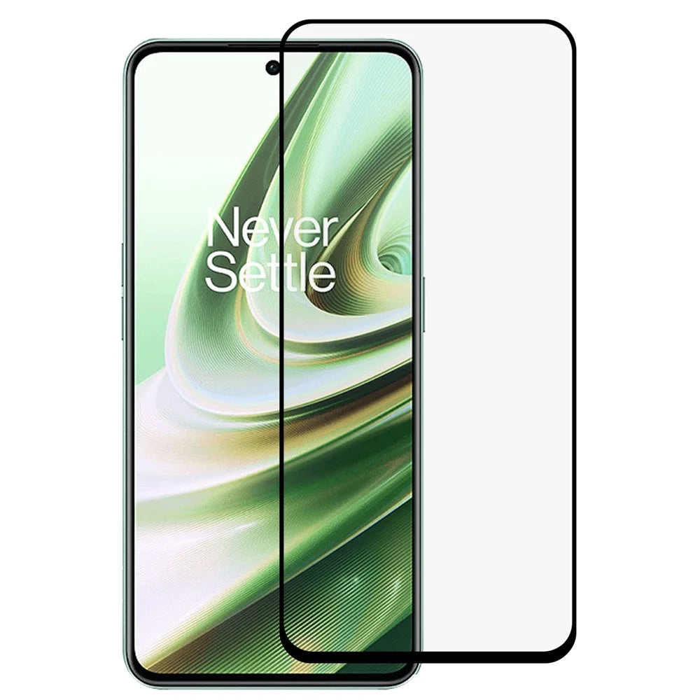 For OnePlus 10R 5G Silk Printing Tempered Glass Film Full Covering Anti-scratch Full Glue Cell Phone Screen Protector - 1