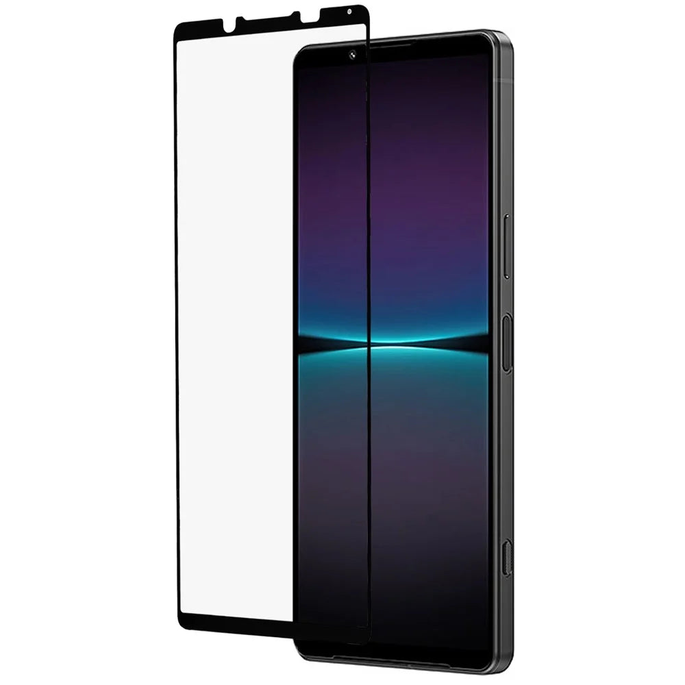 For Sony Xperia 1 IV Silk Printing Full Covering Anti-scratch Full Glue Tempered Glass Phone Screen Film - 1