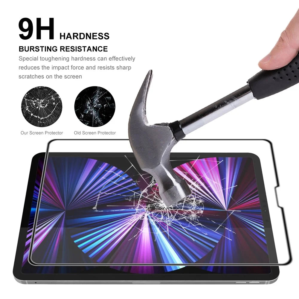 HAT PRINCE 2Pcs / Pack for iPad Pro 11 (2021) / (2020) / (2018) / (2022) / iPad Air (2022) / (2020) Airbag Full Screen Protector Shatter-proof Full Glue Tempered Glass Film - 4