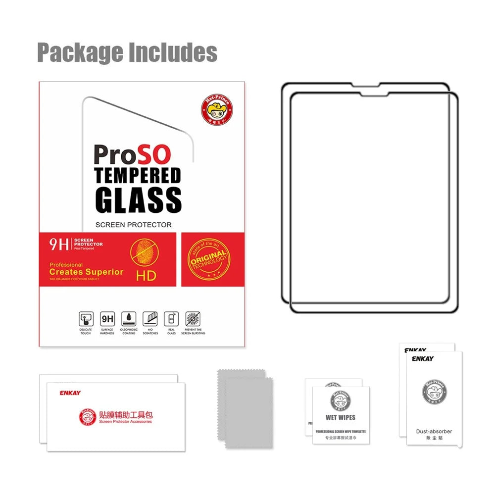 HAT PRINCE 2Pcs / Pack for iPad Pro 11 (2021) / (2020) / (2018) / (2022) / iPad Air (2022) / (2020) Airbag Full Screen Protector Shatter-proof Full Glue Tempered Glass Film - 7