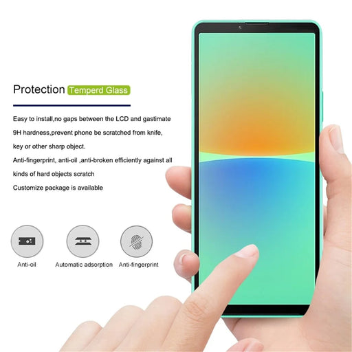 AMORUS 2Pcs/Pack for Sony Xperia 10 IV HD Anti-scratch Secondary Strengthening Full Glue Silk Printing Black Edge Tempered Glass Screen Protector - 2