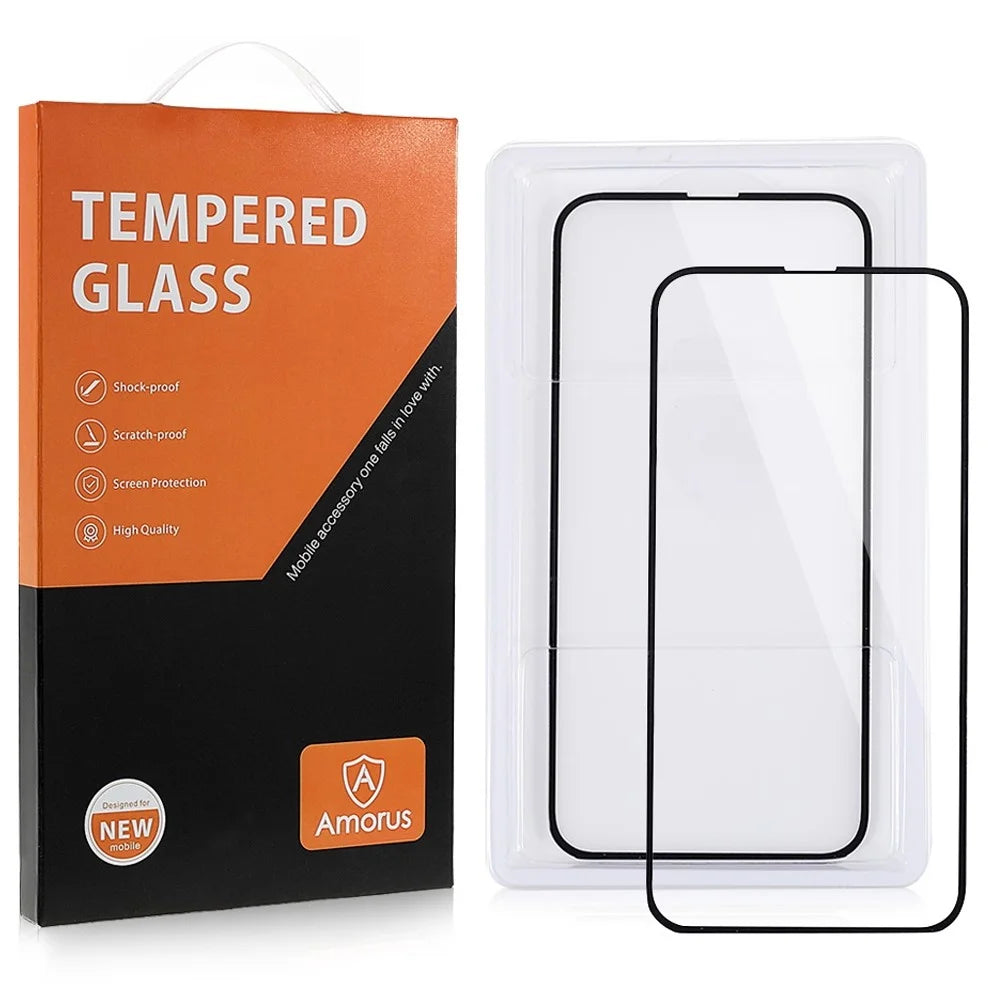 AMORUS 2Pcs/Pack for Sony Xperia 10 IV HD Anti-scratch Secondary Strengthening Full Glue Silk Printing Black Edge Tempered Glass Screen Protector - 7