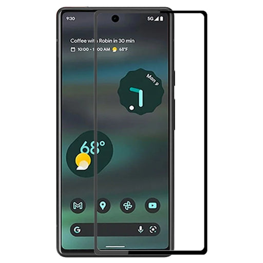 AMORUS for Google Pixel 6a Anti-oil Silk Printing Full Glue Secondary Strengthening Protective Film Black Edge Tempered Glass Screen Protector - 1