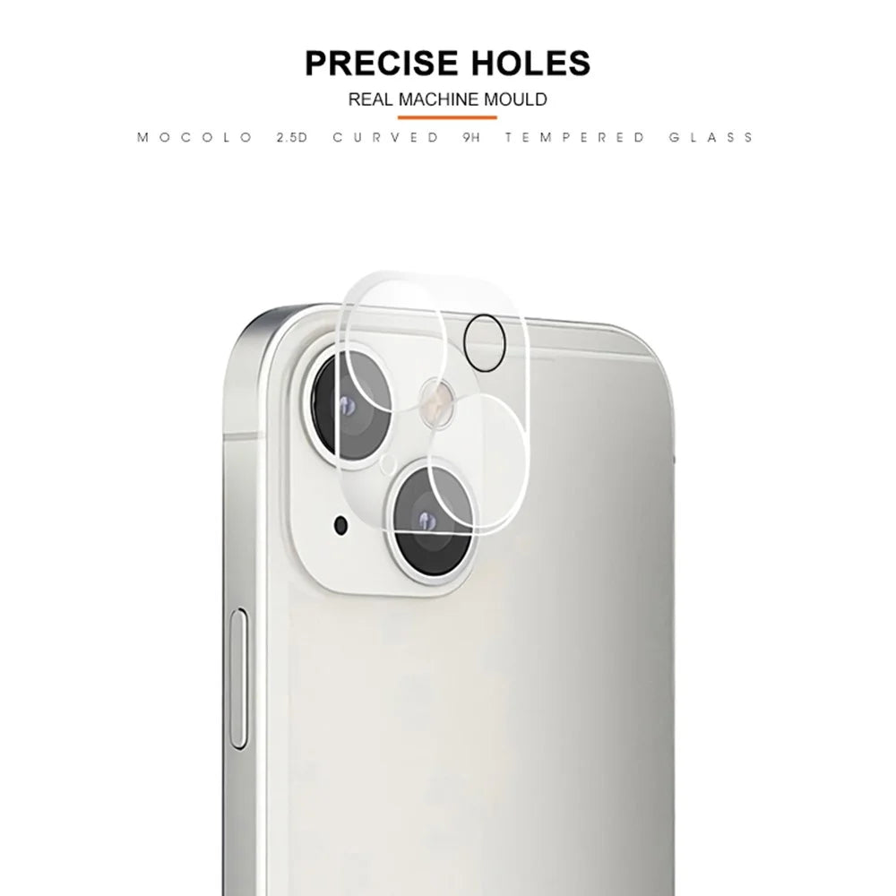 MOCOLO for iPhone 14 6.1 inch Silk Printing 9H Wear-resistant Waterproof Tempered Glass Back Camera Lens Protector - Transparent - 5