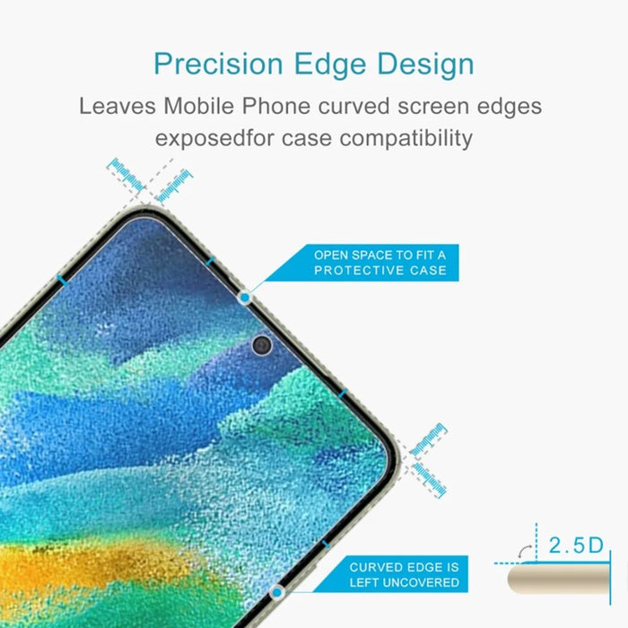 LUANKE For Samsung Galaxy S21 FE 5G Tempered Glass Screen Protector Clear 9H Hardness 2.5D Full Glue Film - 3