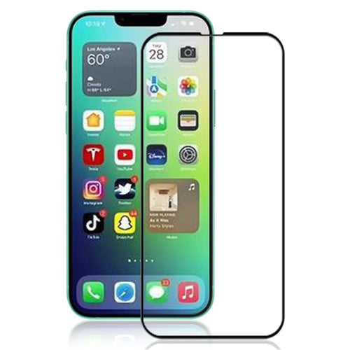MOCOLO 3D Curved Edges Screen Protector for iPhone 14 6.1 inch Wear-resistant Full Coverage HD Tempered Glass Film Full Glue - Black - 1
