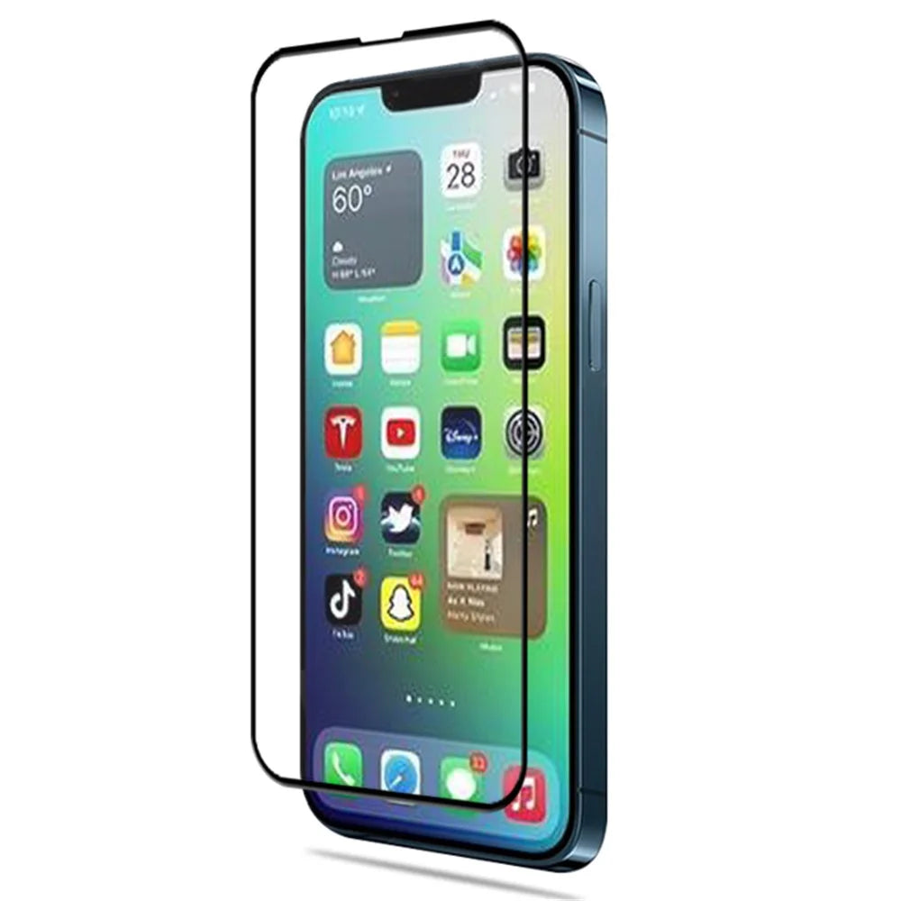 MOCOLO 3D Curved Edges Screen Protector for iPhone 14 6.1 inch Wear-resistant Full Coverage HD Tempered Glass Film Full Glue - Black - 2