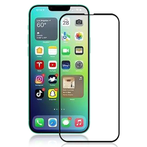 MOCOLO For iPhone 14 6.1 inch Silk Printing Full Glue Tempered Glass Secondary Strengthening Anti-fingerprint HD Full Screen Protector - Black - 1