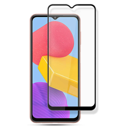MOCOLO for Samsung Galaxy M13 4G Full Glue Silk Printing Full Screen Protector Anti-Fingerprint Ultra Clear Tempered Glass Film - Black - 1