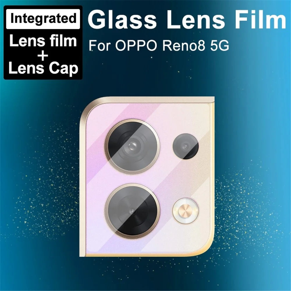 IMAK for Oppo Reno8 5G / Reno8 5G (Global Version) Integrated Camera Lens Protector Scratch-Resistant Tempered Glass Lens Film + Acrylic Lens Cap - 3