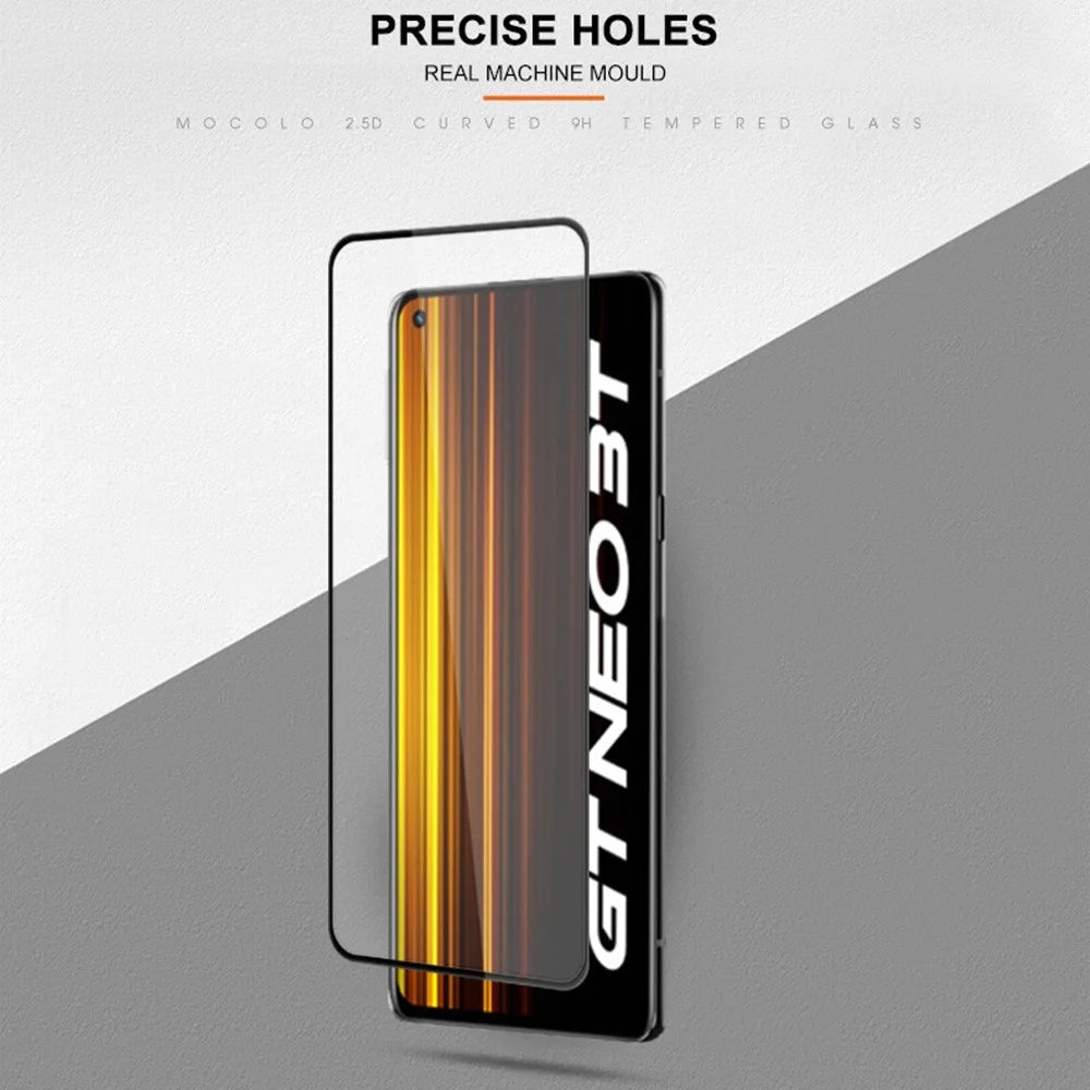 MOCOLO For Realme GT Neo 3T 5G Silk Printing Smooth Touch Tempered Glass Secondary Strengthening Full Glue Full Screen Protector Film - Black - 5