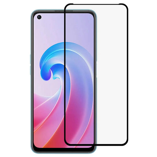 For Oppo A96 4G 9D Side Glue Silk Printing Film HD Tempered Glass Full Covering 9H Anti-Explosion Screen Protector - 1