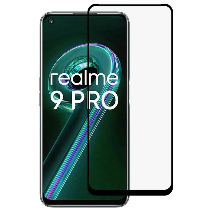 For Realme 9 Pro 5G / 9 5G / Realme V25 5G 9D Silk Printing Full Size Screen Protector Side Glue Anti-Scratch Tempered Glass Shield - 1