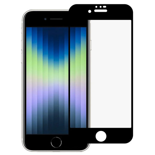 For iPhone SE (2020) / SE (2022) / iPhone 7 / 8 9D Full Cover Side Glue Tempered Glass Film Anti-Explosion Silk Printing Screen Protector - 1