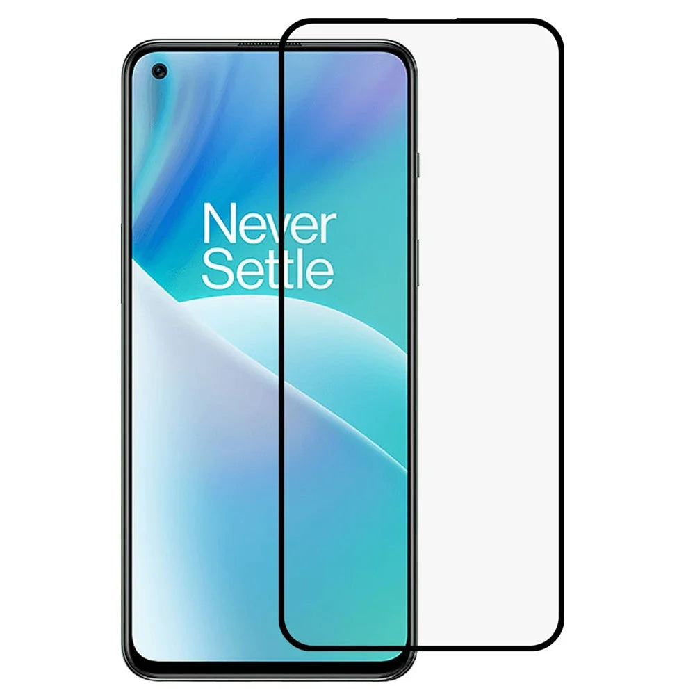 For OnePlus Nord 2T 5G 9D Hardness Full Covering Screen Protector Tempered Glass Film Silk Printing Side Glue Anti-Fingerprint Screen Shield - 1