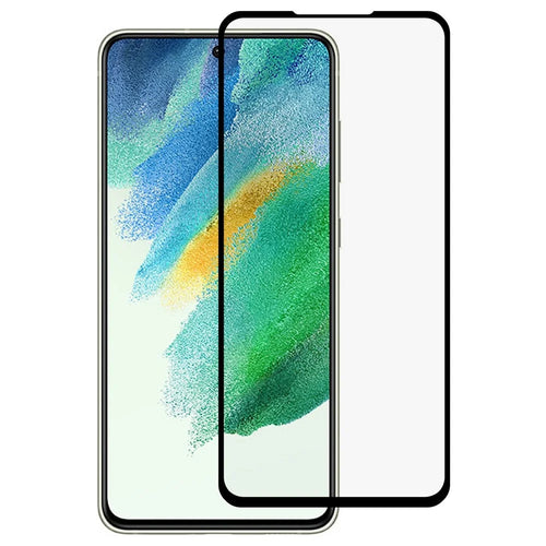 For Samsung Galaxy S21 FE 5G 9D Side Glue Tempered Glass Screen Protector Silk Printing Anti-Explosion Film - 1