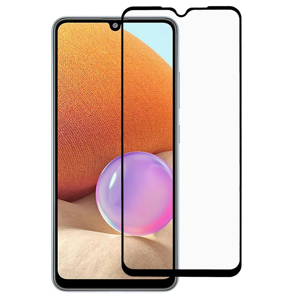 For Samsung Galaxy A32 4G (EU Version) Tempered Glass Film 9D Full Cover Silk Printing Side Glue Screen Protector - 1