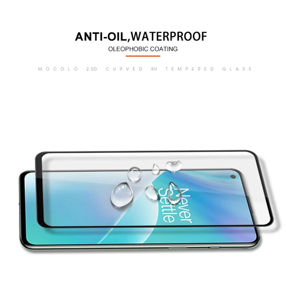 MOCOLO For OnePlus Nord / Nord 2 5G  / Nord 2T / Nord CE 5G Secondary Strengthening Anti-fingerprint Full Covering Silk Printing Full Glue Tempered Glass Phone Screen Protector - Black - 6