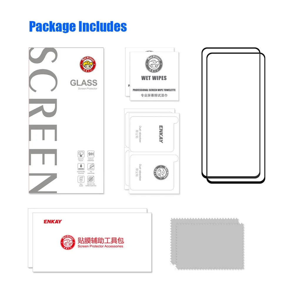 ENKAY HAT PRINCE For OnePlus Nord CE 2 Lite 5G 2Pcs/Pack Full Screen Protector 0.26mm 2.5D Arc Edge Full Glue 9H High Aluminium-silicon Glass Film - 7