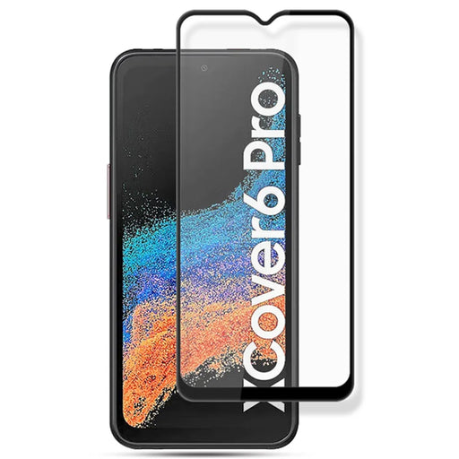 MOCOLO For Samsung Galaxy Xcover6 Pro 5G Tempered Glass Film Secondary Strengthening Full Glue Silk Printing Full Screen Protector - Black - 1