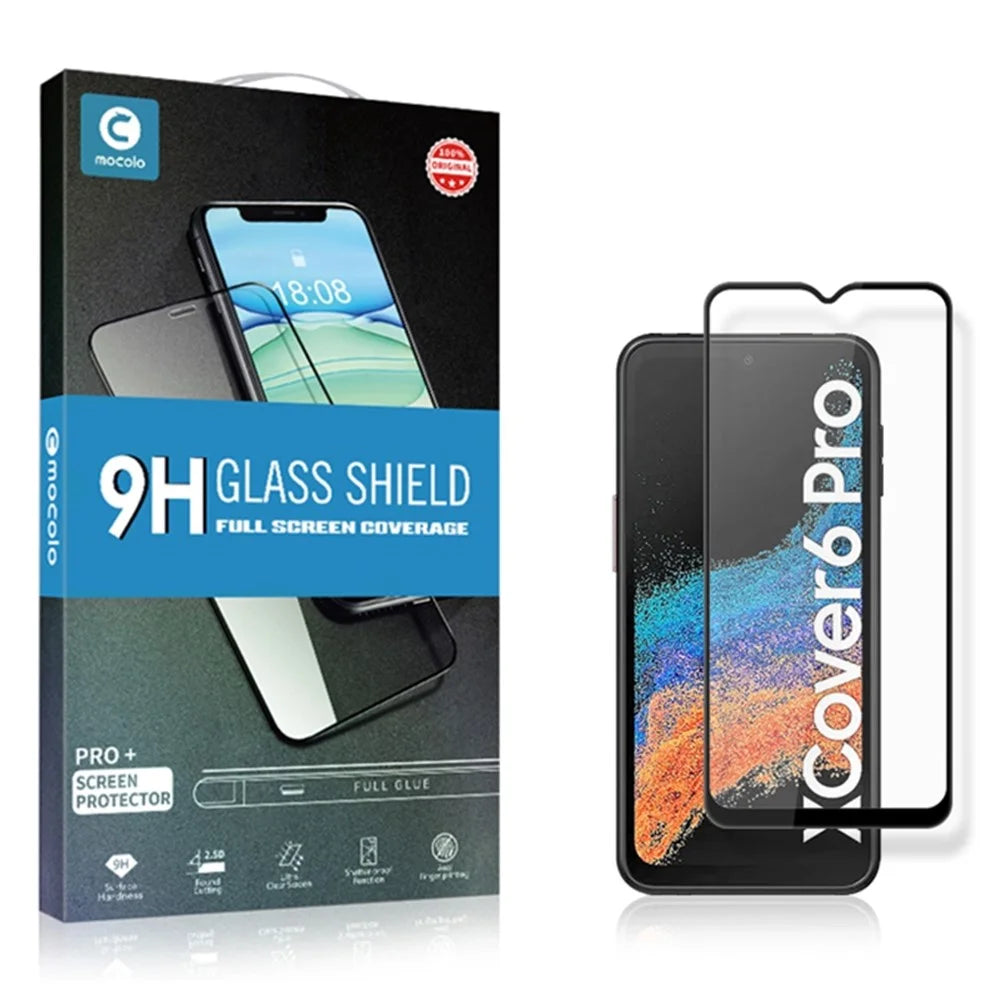 MOCOLO For Samsung Galaxy Xcover6 Pro 5G Tempered Glass Film Secondary Strengthening Full Glue Silk Printing Full Screen Protector - Black - 7