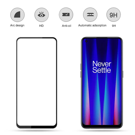 MOCOLO For OnePlus Nord CE 2 5G Silk Printing Full Glue Tempered Glass Secondary Strengthening Full Screen Protector - Black - 2