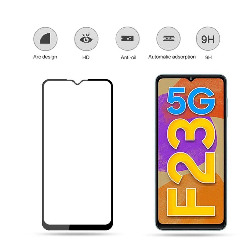 MOCOLO For Samsung Galaxy F23 5G / M23 5G Full Glue Silk Printing Tempered Glass Secondary Strengthening Full Screen Protector - Black - 2