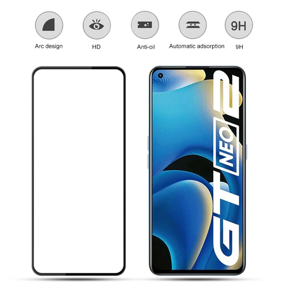 MOCOLO For Realme GT Neo2 5G Tempered Glass Film Secondary Strengthening Full Glue Silk Printing Full Screen Protector - Black - 2