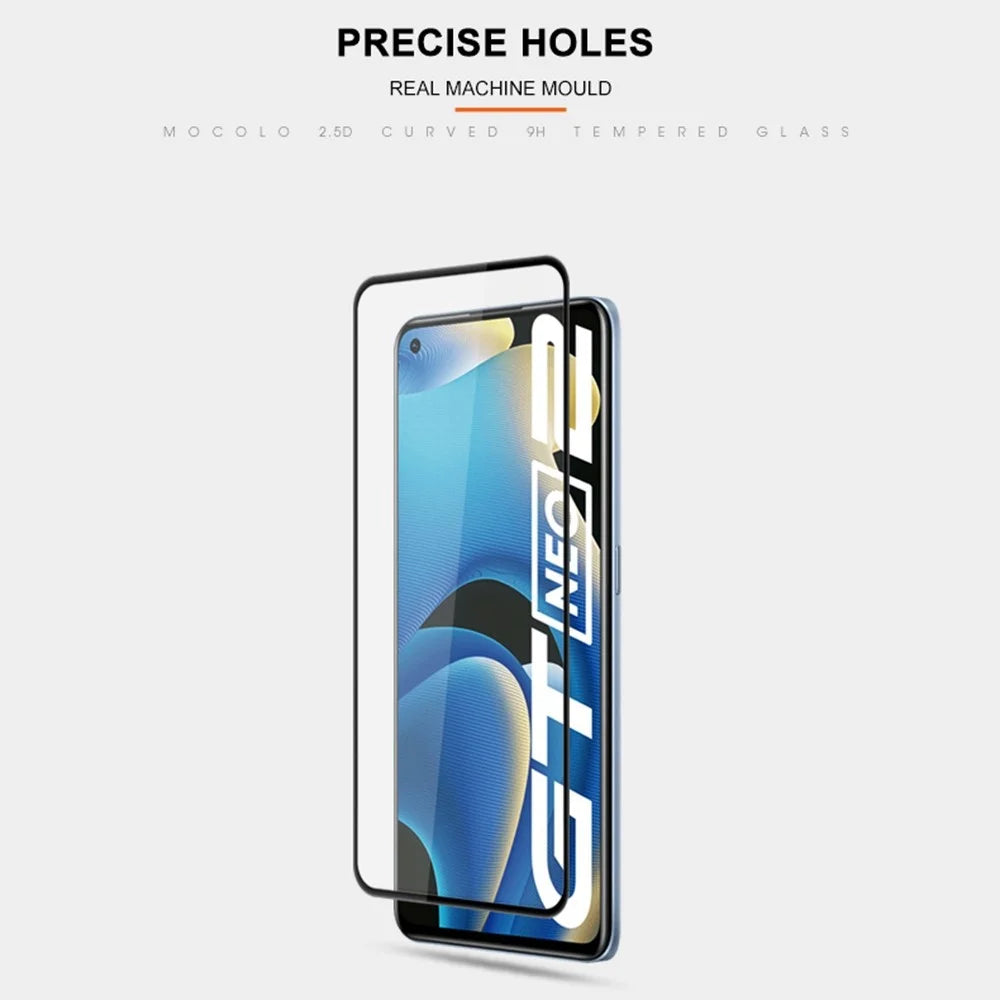 MOCOLO For Realme GT Neo2 5G Tempered Glass Film Secondary Strengthening Full Glue Silk Printing Full Screen Protector - Black - 5