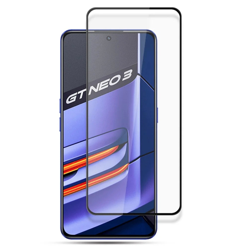 MOCOLO Silk Printing Tempered Glass Film for Realme GT Neo3, Secondary Strengthening Full Cover Full Glue Screen Protector - Black - 1