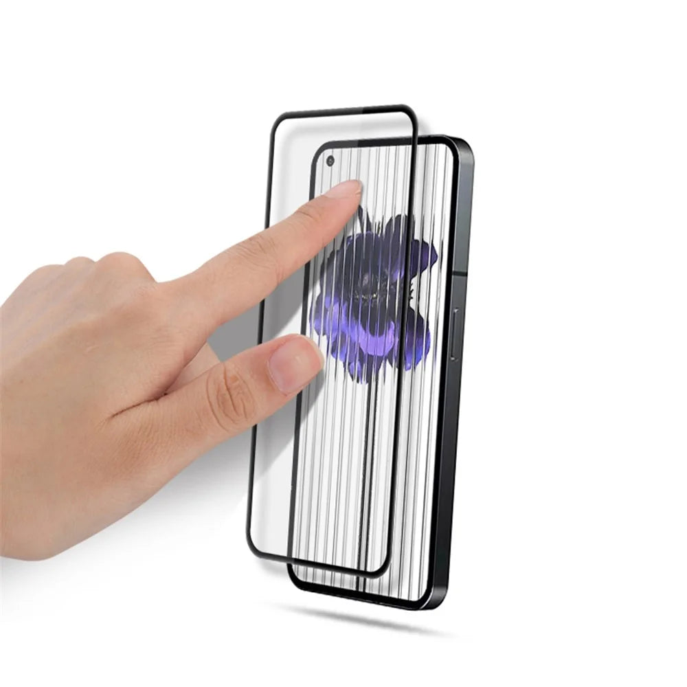 MOCOLO For Nothing Phone (1) 5G Tempered Glass Full Glue Silk Printing Full Screen Protector Secondary Strengthening HD Clear Film - Black - 4