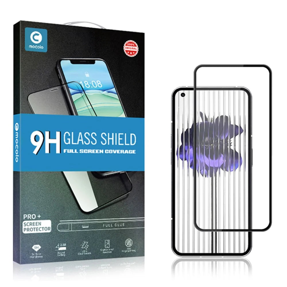 MOCOLO For Nothing Phone (1) 5G Tempered Glass Full Glue Silk Printing Full Screen Protector Secondary Strengthening HD Clear Film - Black - 7