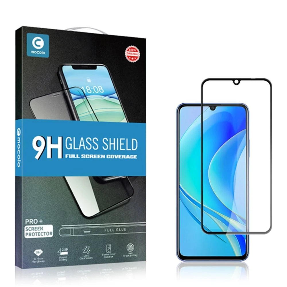 MOCOLO For Huawei nova Y70 4G Tempered Glass Full Screen Protector Silk Printing Full Glue Secondary Hardening Film - Black - 7