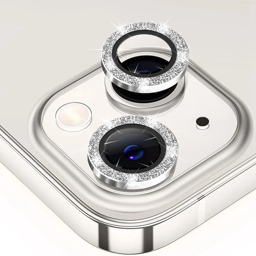 ENKAY HAT PRINCE For iPhone 13 6.1 inch / 13 mini 5.4 inch 1 Set Camera Lens Protector Glitter Decor Clear Lens Film - Silver - 1
