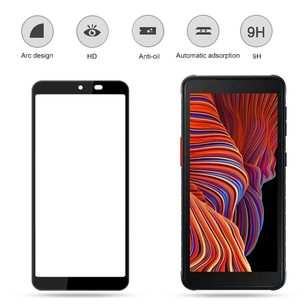 MOCOLO For Samsung Galaxy Xcover 5 Tempered Glass Full Glue Silk Printing Protector Secondary Strengthening Full Cover HD Film - Black - 2