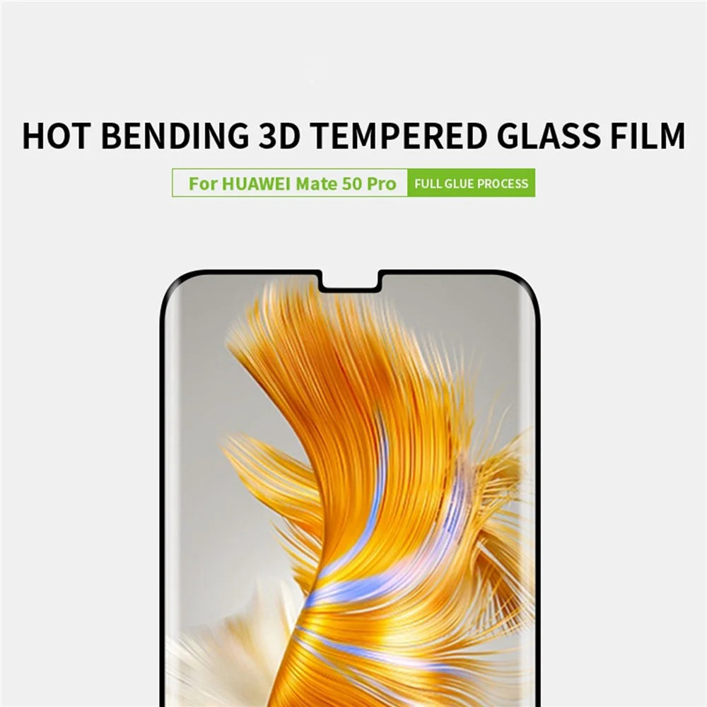 PINWUYO JK 3D Curved Tempered Glass Film-2 for Huawei Mate 50 Pro 4G Full Cover Full Glue Ultra HD Anti-Fingerprint Screen Protector - 4