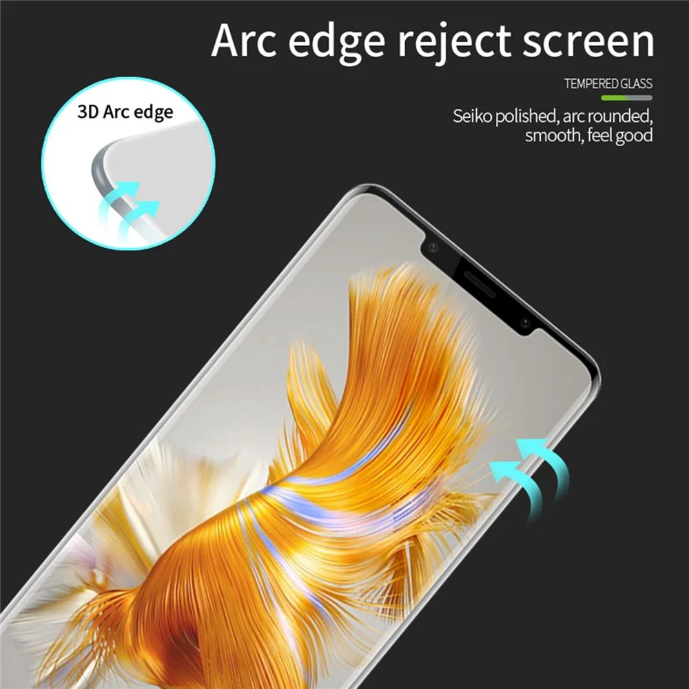 PINWUYO JK 3D Curved Tempered Glass Film-2 for Huawei Mate 50 Pro 4G Full Cover Full Glue Ultra HD Anti-Fingerprint Screen Protector - 6