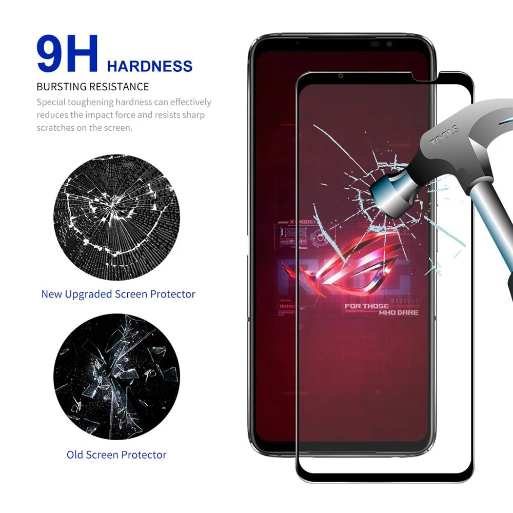 ENKAY HAT PRINCE For Asus ROG Phone 6 5G / 6D 5G / 6 Pro 5G Full Glue High Aluminium-silicon Glass Film 0.26mm 9H 2.5D Arc Edge Anti-explosion Full Screen Protector - 3
