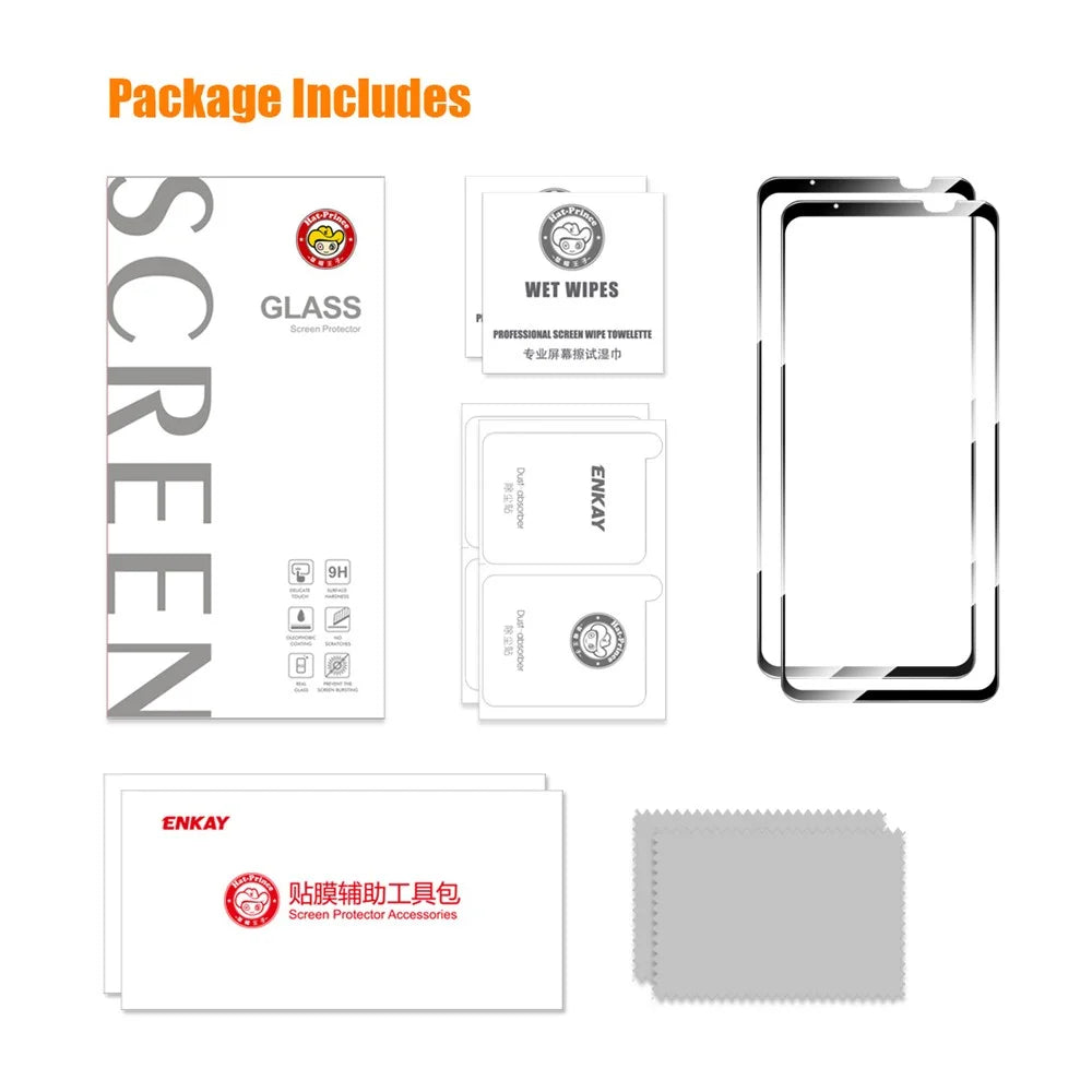 ENKAY HAT PRINCE 2Pcs / Set For Asus ROG Phone 6 5G / 6D 5G / 6 Pro 5G Full Glue Full Screen Protector High Aluminium-silicon Glass 0.26mm 9H 2.5D Arc Edge HD Clear Screen Film - 7