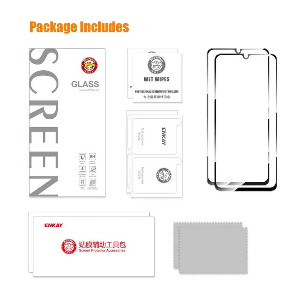 ENKAY HAT PRINCE 2Pcs / Set For Samsung Galaxy A04 4G (164.4mm) / A04s 4G (164.7mm) Screen Protector 0.26mm Full Glue High Aluminium-silicon Glass Film - 7