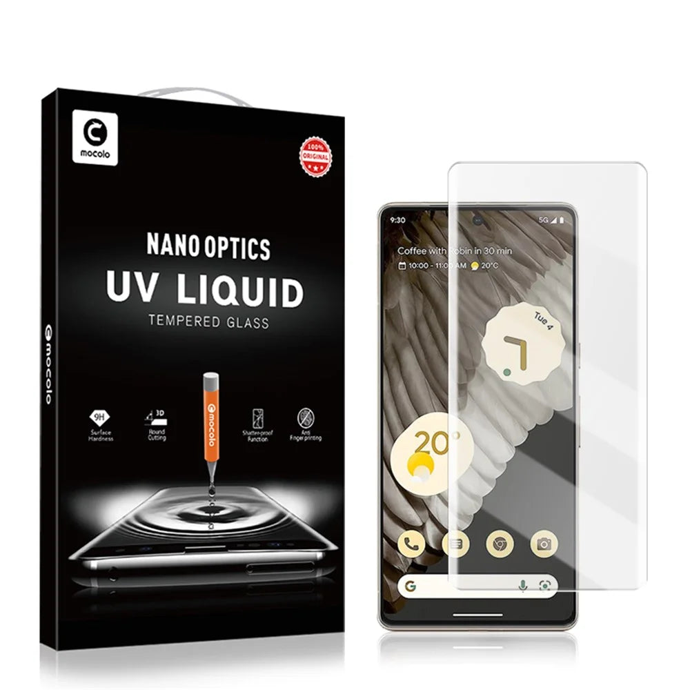 MOCOLO For Google Pixel 7 Pro 5G 3D Curved UV Liquid Tempered Glass Film, Ultra Clear Full Cover Screen Protector - 7