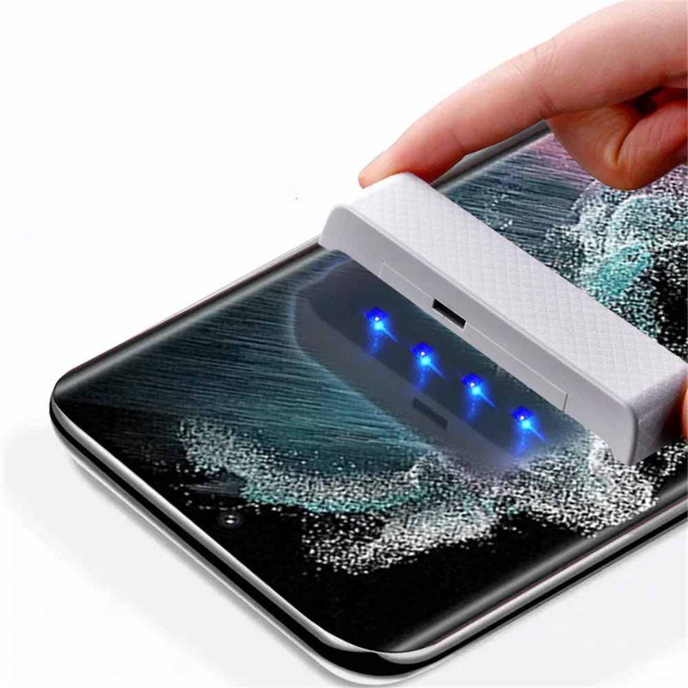 MOCOLO 3D Curved UV Liquid Tempered Glass Film for Samsung Galaxy S23 Ultra, Ultra Clear Full Cover Scratch-resistant Screen Protector - 3