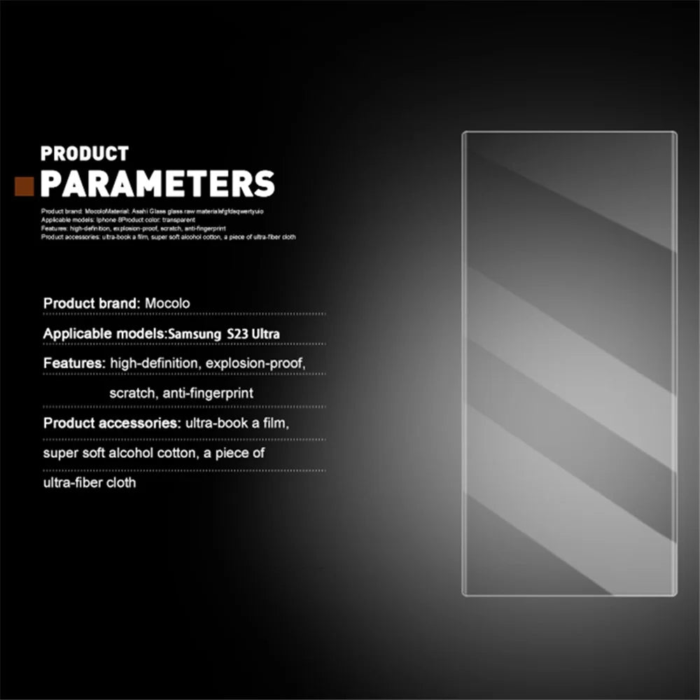 MOCOLO 3D Curved UV Liquid Tempered Glass Film for Samsung Galaxy S23 Ultra, Ultra Clear Full Cover Scratch-resistant Screen Protector - 5